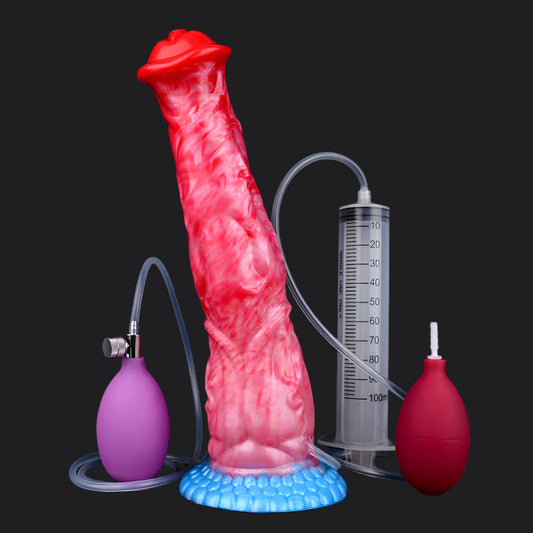 Black Caviar - Ejaculating Inflatable Dildo - Dragon Dildo UK